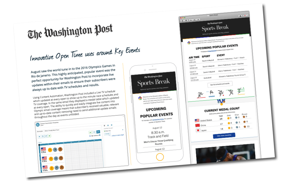 Washington Post live election & Olympic coverage in email Show Case
